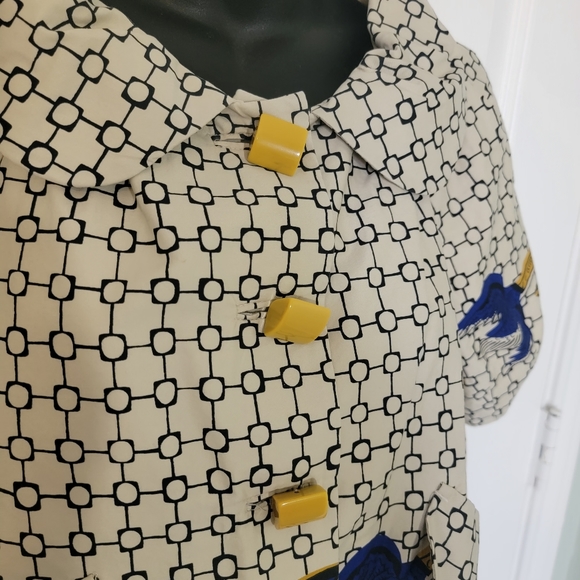 Vintage Anthropologie Taikonhu Blue Bird Cropped Jacket - Picture 15 of 16